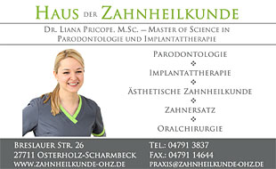Haus der Zahnheilkunde in Osterholz-Scharmbeck Dr. Liana Pricope, M.Sc. Zahnarztpraxis in Osterholz Scharmbeck - Logo