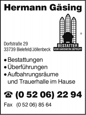 Hermann Gäsing - Bestattungsinstitut in Bielefeld - Logo