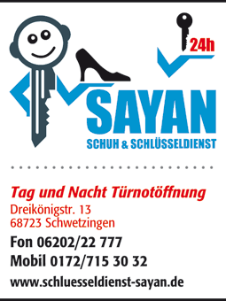 SAYAN Schlüsseldienst in Schwetzingen - Logo