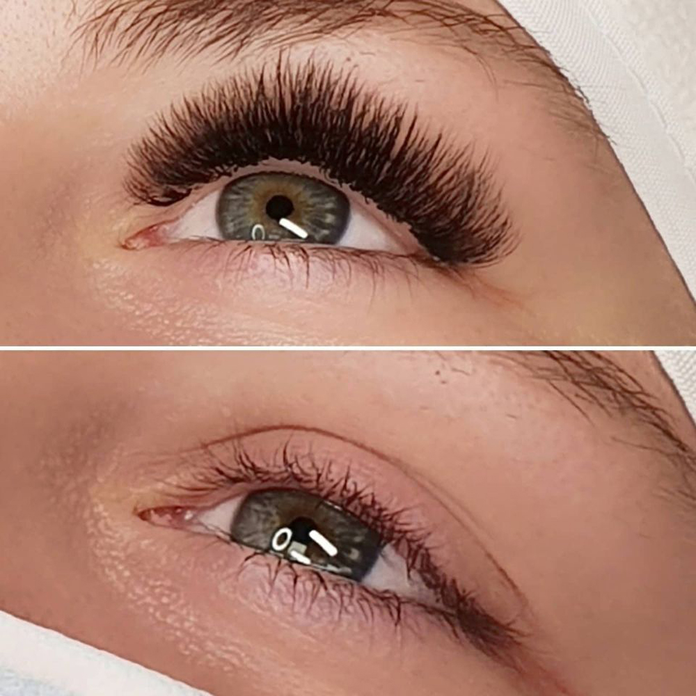 Wimpernverlängerung vorher nachher